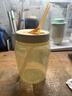 特百惠（Tupperware）吸吸罐550ml女生学生密封带吸管水杯子夏季自制饮品奶昔 奶黄色 实拍图