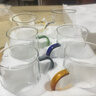 六色玻璃茶杯水杯耐热加厚套装家用高硼硅玻璃杯彩把 6只装 300ml 实拍图