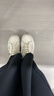 ZHR休闲鞋女平底夏网面透气学生ins潮轻薄百搭女鞋时尚果冻底一脚蹬真牛皮小白鞋女 A81 米色 38  实拍图