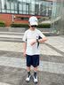 左西童装男童夏套装2026新款夏季儿童速干运动服A类短袖T恤两件套 白色 【A类面料 婴儿般呵护】 140 cm 实拍图