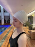 李宁（LI-NING）泳帽男女加大护耳护长发游泳帽不勒头舒适防水硅胶成人泳帽4123紫 实拍图