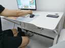 甄严选电脑桌台式电竞桌椅套装组合桌子办公家用桌学习桌书房书桌写字桌 【白架+白碳纤纹面】单桌120*60 实拍图