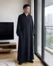 花花公子（PLAYBOY）禅服男居士服道服袍茶服中国风夏季长衫唐装中式汉服外套 黑色 S 晒单实拍图
