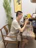 猫人（MiiOW）男士睡衣100纯棉新疆棉纱2026新款夏季短袖长裤两件套薄款家居服 杏色/推荐款 【粗感棉纱舒适安心】 L 【推荐体重120-140】 实拍图