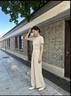 梵希蔓松弛感T恤套装女2025年夏季上衣显瘦阔腿裤休闲两件套 卡其色  S  实拍图