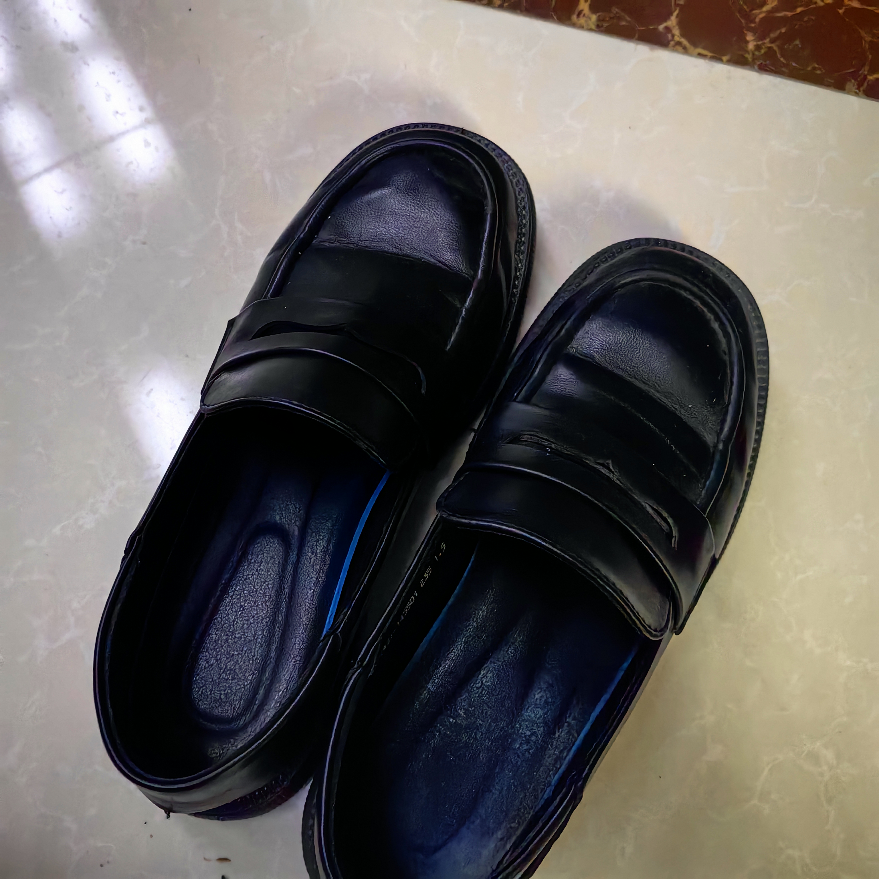 回力单鞋乐福鞋夏季新款鞋子女新款百搭一脚蹬厚底休闲女鞋女士小皮鞋 黑色 3cm 37 实拍图