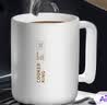 炊大皇陶瓷杯马克杯茶杯 经典黑白泡茶杯咖啡杯早餐杯果汁水杯白色420ml 实拍图