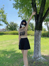 班尼路（Baleno）100%纯棉短裤女2026年夏季新款外出游玩高腰宽松阔腿裤百搭三分裤 实拍图