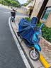 YOUYIFEI电动车雨衣男士双人通用加厚加大遮脚雨披单人摩托车骑行雨衣罩 藏青加厚提花牛津布单人5XL(适合中大型车) 实拍图
