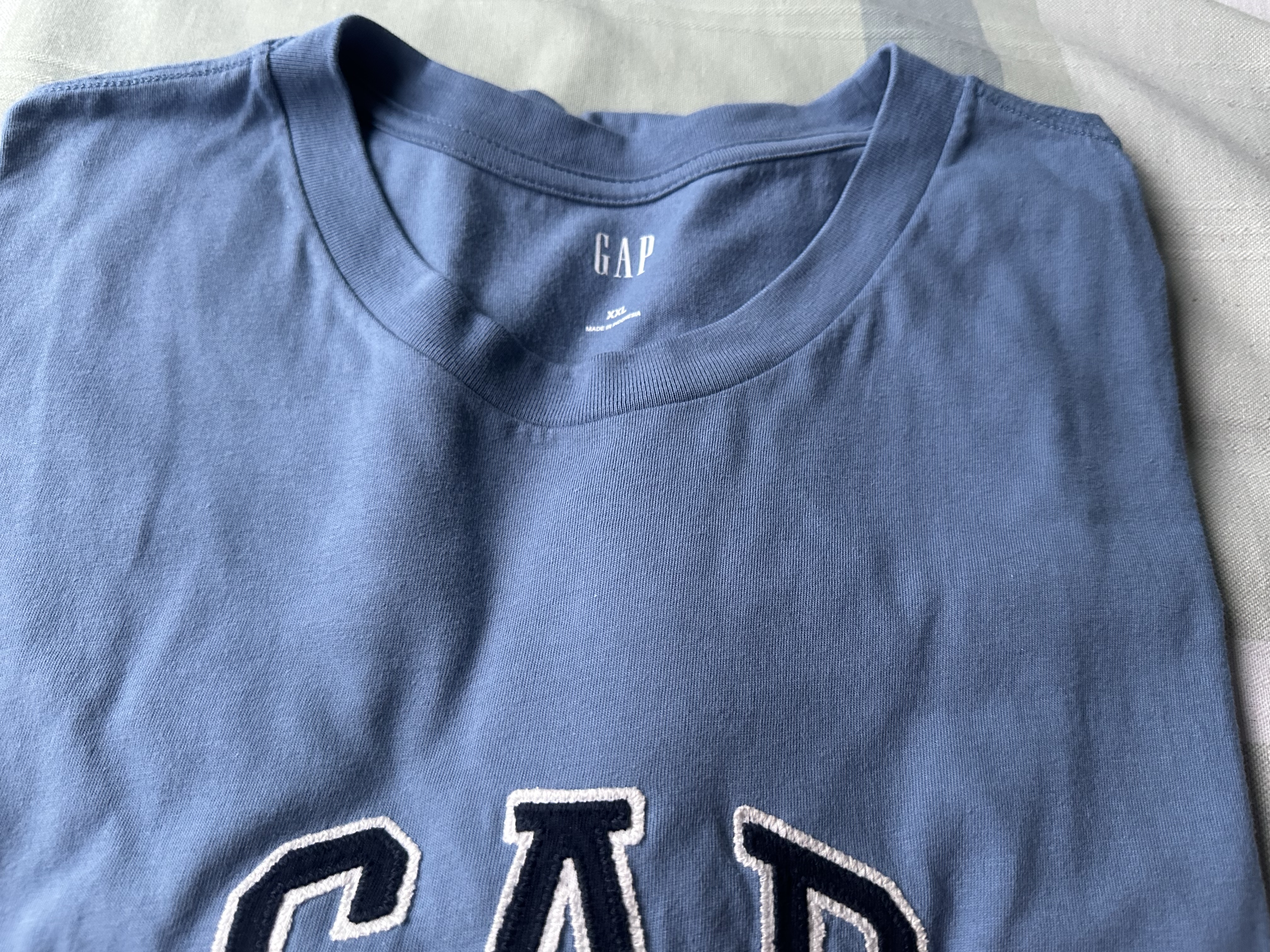 GAP男女装春季款纯棉字母logo短袖T恤常规上衣美版570044 深蓝色 2XL 美码 3XL亚洲码185/124A 实拍图