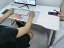 甄严选电脑桌台式电竞桌椅套装组合桌子办公家用桌学习桌书房书桌写字桌 【白架+白碳纤纹面】单桌120*60 实拍图