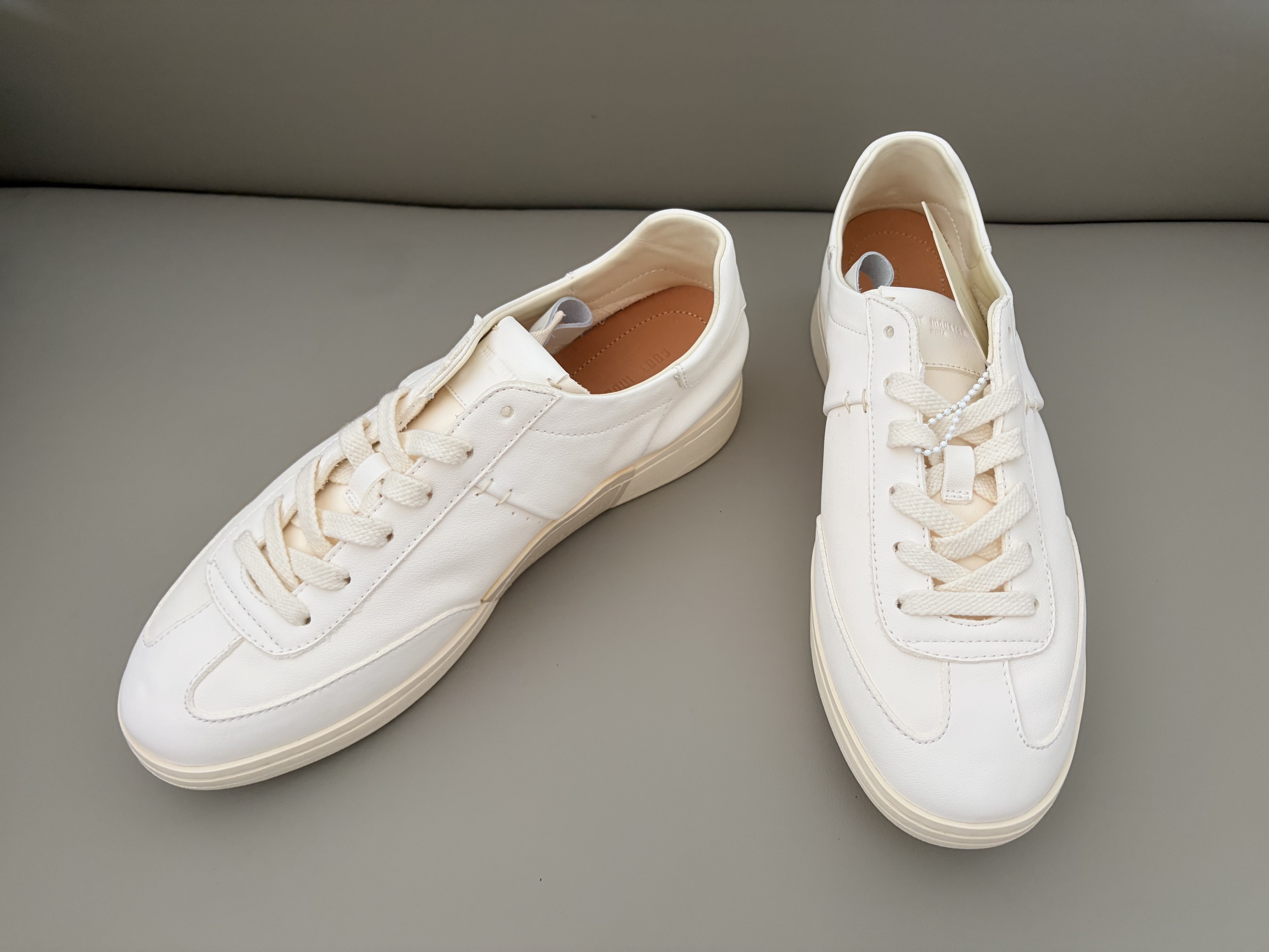 FOOT INDUSTRY 足下工业「品牌经典」极简德训鞋无内里薄底舒适时尚休闲小白鞋 古白 38 实拍图
