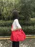 海澜之家旅行包男短途大容量干湿分离收纳包单肩手提行李包运动健身包红色 实拍图