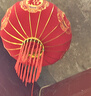 梦多福灯笼大门阳台挂的2026大红灯笼春节新年结婚婚礼装饰led灯植绒布 平安珠80#+LED光源【流苏福字】 一对装 实拍图