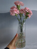 北欧轻奢玻璃锥桶花瓶透明 客厅 插花百合富贵竹玫瑰鲜花花瓶摆件 2只装锥桶透明花瓶+泡沫包装【树皮花纹】 实拍图