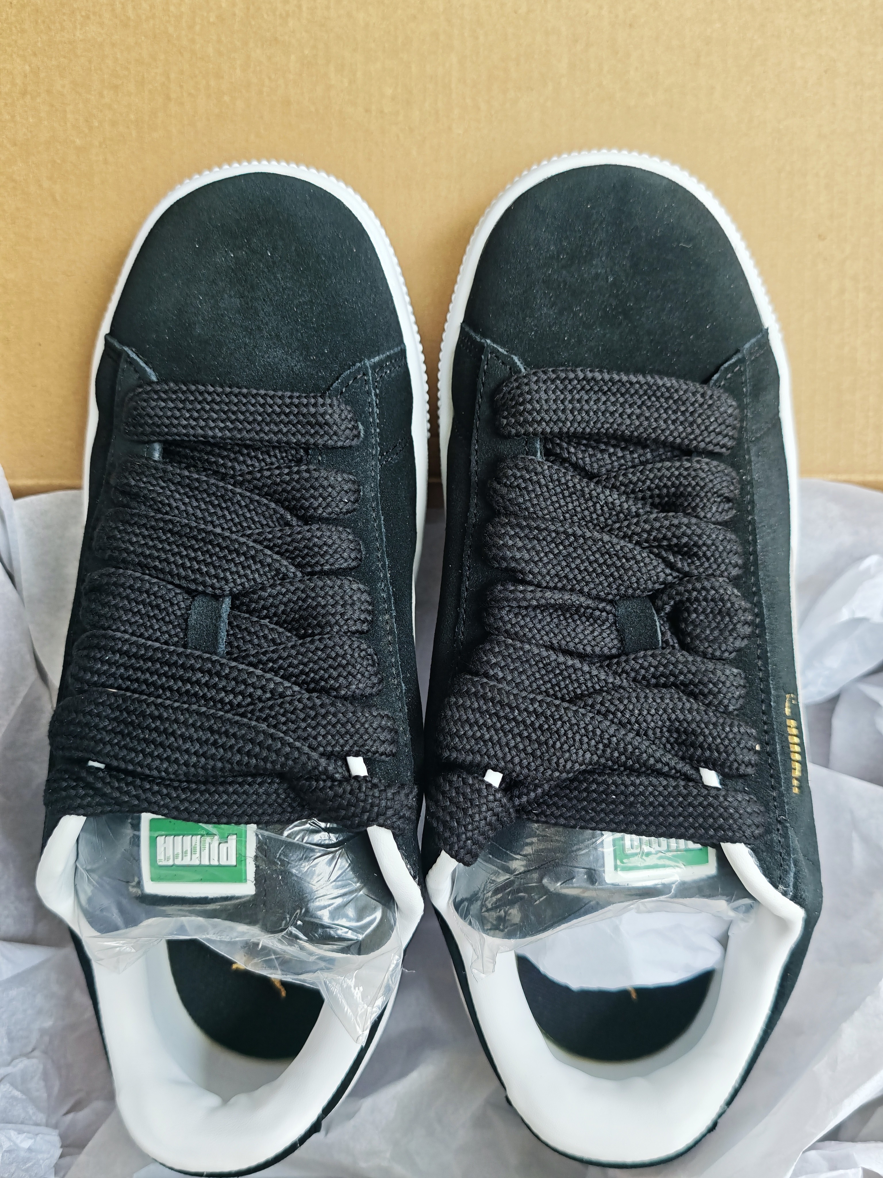 彪马（PUMA）面包鞋|经典复古休闲滑板鞋男女夏季板鞋SUEDE395205 黑色-白-02 40.5 实拍图