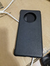 正件 适用华为mate40 pro手机壳保护套 Mate40EPro 5G皮套真素皮翻盖式智能视窗全包防摔外壳男女  黑 实拍图