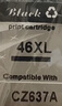 得印（befon）46XL墨盒 黑彩套装 惠普HP46墨盒CZ637A/CZ638A适用惠普Deskjet 2020/2520hc 2529 4720 4729 2029打印机 实拍图
