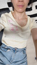 真维斯（Jeanswest）时尚减龄纯棉V领短袖t恤女2026新款爆款夏季正肩上衣小个子半袖衫 实拍图