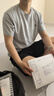 匹克速干运动套装男夏季跑步休闲羽毛球服透气两件短袖短裤男DF152020 实拍图