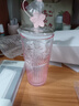 星巴克（Starbucks）桃花女神杯粉色渐变玻璃吸管杯550ml办公室泡茶水杯子女神节礼物 实拍图