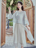 丹珠娜（DanZhuNa）新中式连衣裙女装2026夏季新款国风套装穿搭绝美汉服改良版长裙子 蓝色上衣+白色裙子 M 实拍图