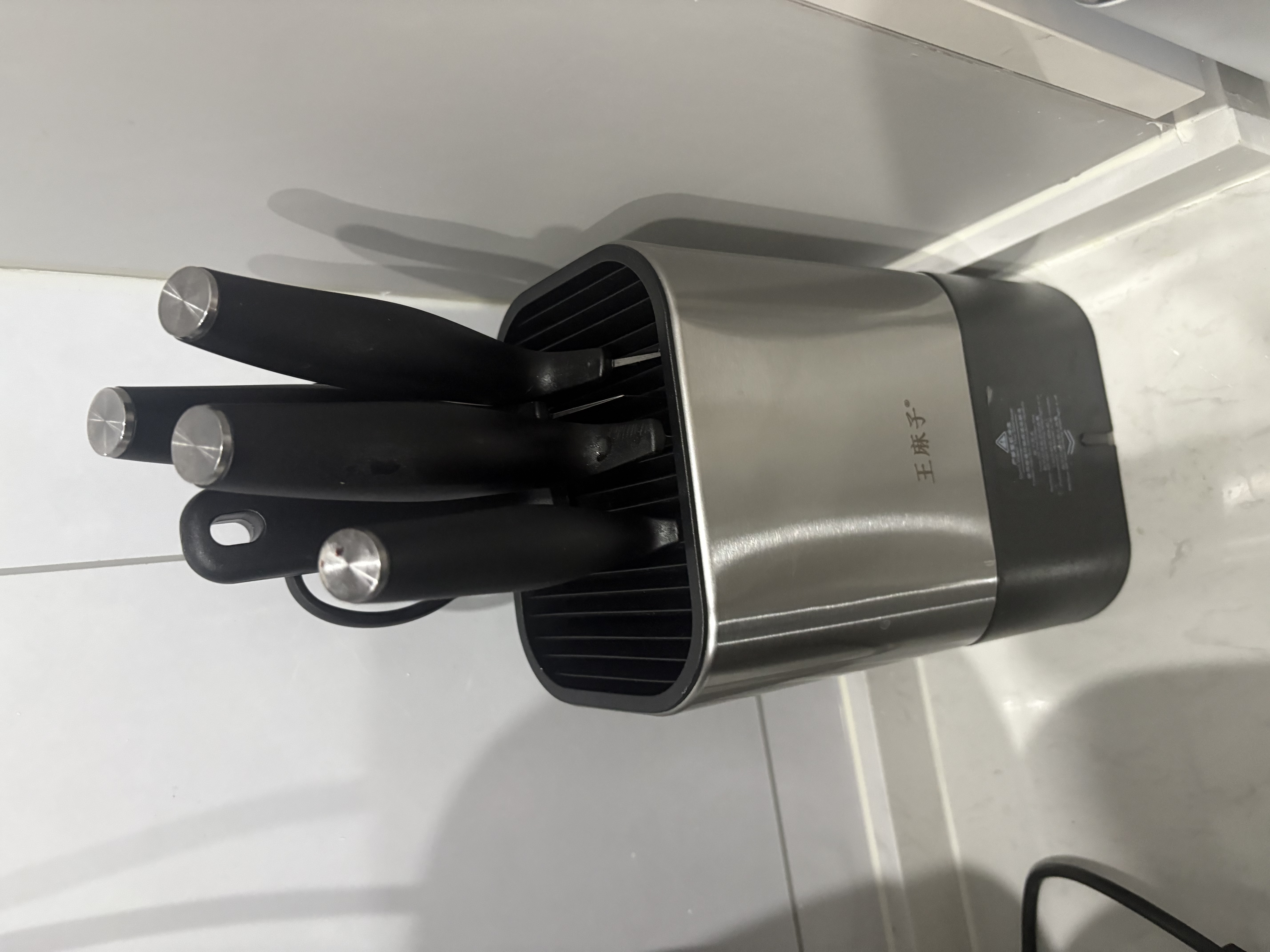 王麻子消毒刀具全套7件套 家用菜刀辅食厨具套装一整套砍骨切菜多用刀水果刀剪刀磨刀棒组合 实拍图