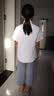 罗蒙女童短袖蕾丝边白色衬衫校园服饰学生演出服儿童半袖衬衣 白色140 实拍图