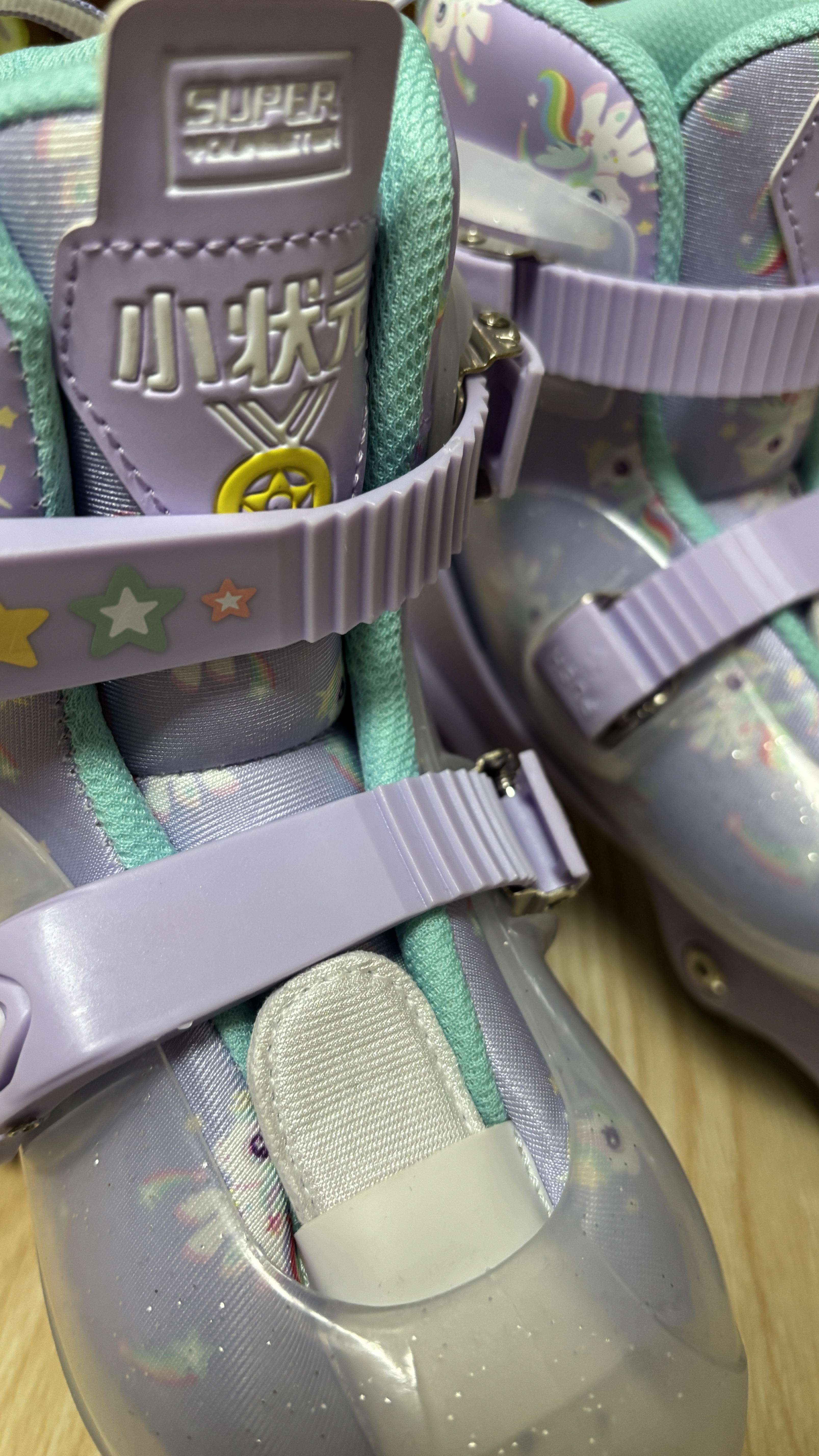 小状元儿童轮滑鞋女童溜冰鞋初学者3岁幼儿宝宝双排滑冰鞋生日礼物 紫【路障大礼包】 XS 【适合日常26-30码】尺码可调 实拍图