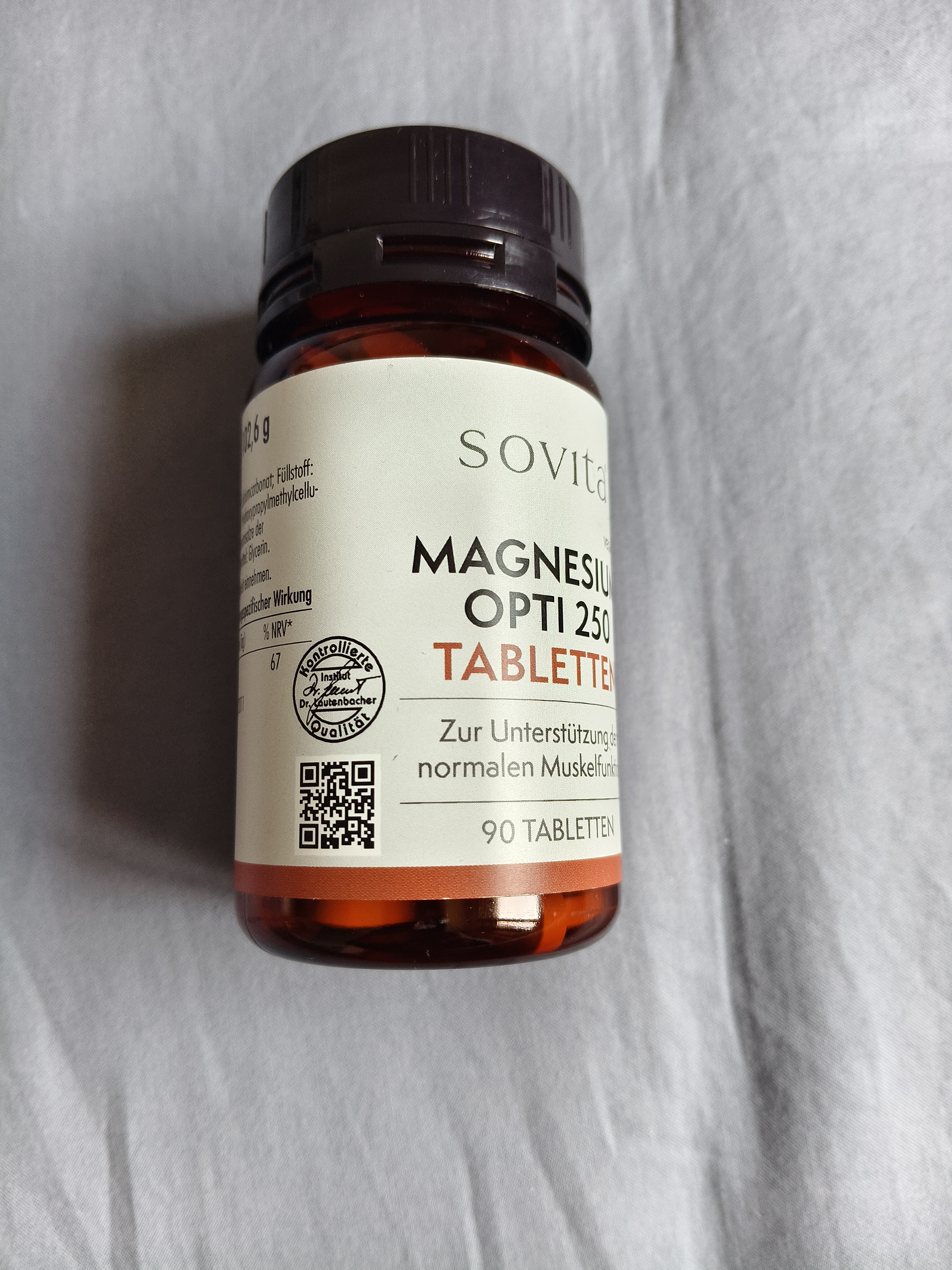 Sovita镁片补充剂250mg缓解疲劳缓解情绪焦虑改善睡眠电解质矿物质 90片 实拍图