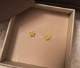 六福珠宝 黄金耳钉栀子花足金耳环生日礼物女 计价G01G0027DS 约1.00克 实拍图
