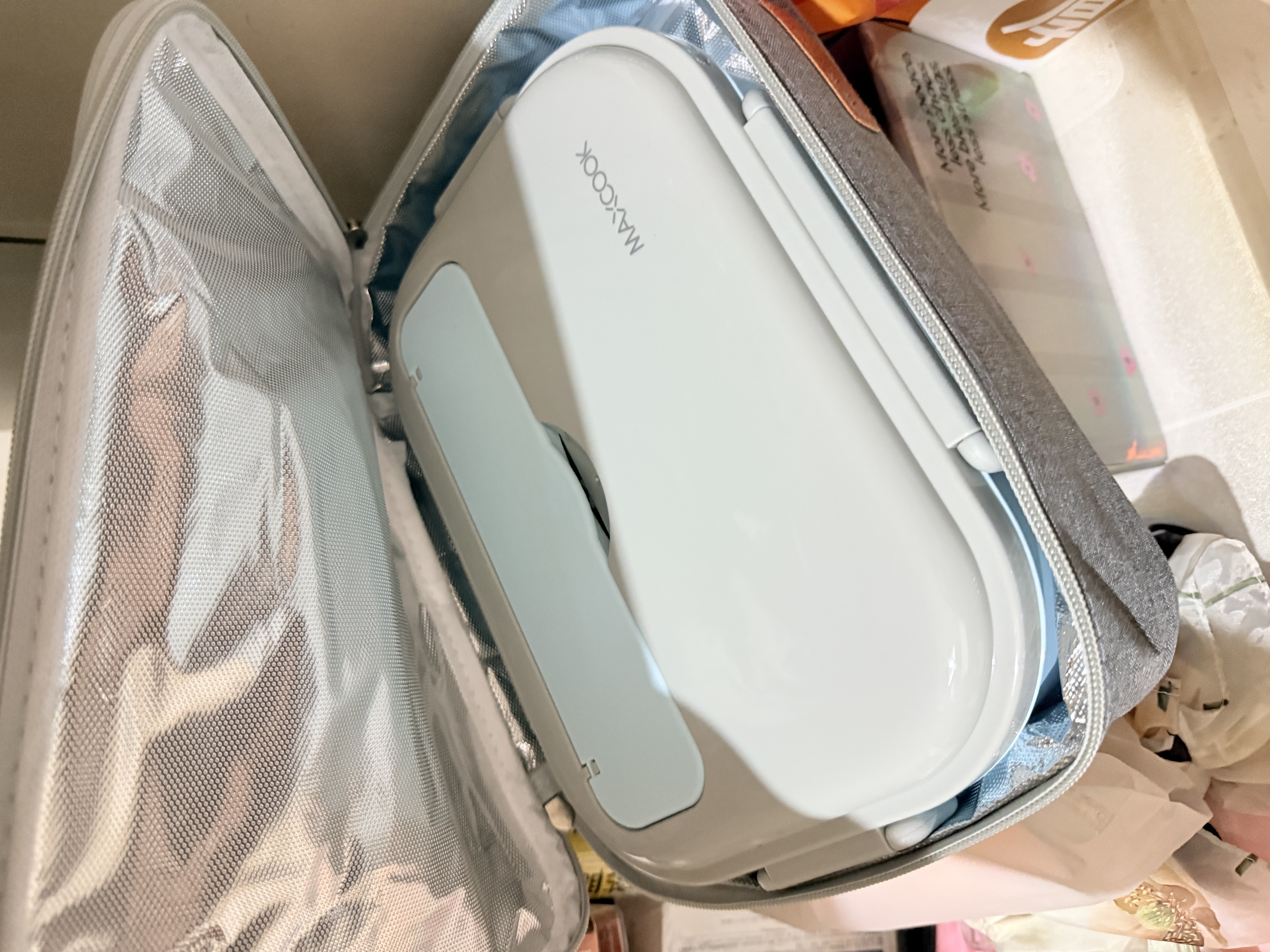 美厨（MAXCOOK）304不锈钢饭盒 微波炉饭盒4格保温学生饭盒配餐具袋子 MCFT5715 实拍图