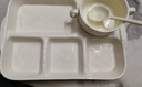 佩尔森陶瓷分格餐盘大人家用减脂月子餐分隔食堂孕妇儿童早餐分餐盘餐具 【奶油色】分餐盘+双耳碗+手柄勺 实拍图