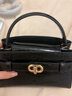 CHARLES&KEITH鳄鱼纹凯莉包手提斜挎婚包包女包生日礼物送女友CK2-50270880-1 Black黑色 S 实拍图