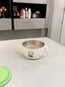 不锈钢碗316饭碗个人专用吃饭儿童碗宝宝辅食碗防烫碗带手柄加厚 主图同款-绿熊猫（儿童专用）+密封盖+勺子 【抗菌316钢】 实拍图