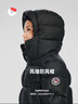 保姆鹅  【风墙】儿童羽绒服宝宝中长款护脸加厚外套保暖童装[NG2664] 炭黑 130 实拍图