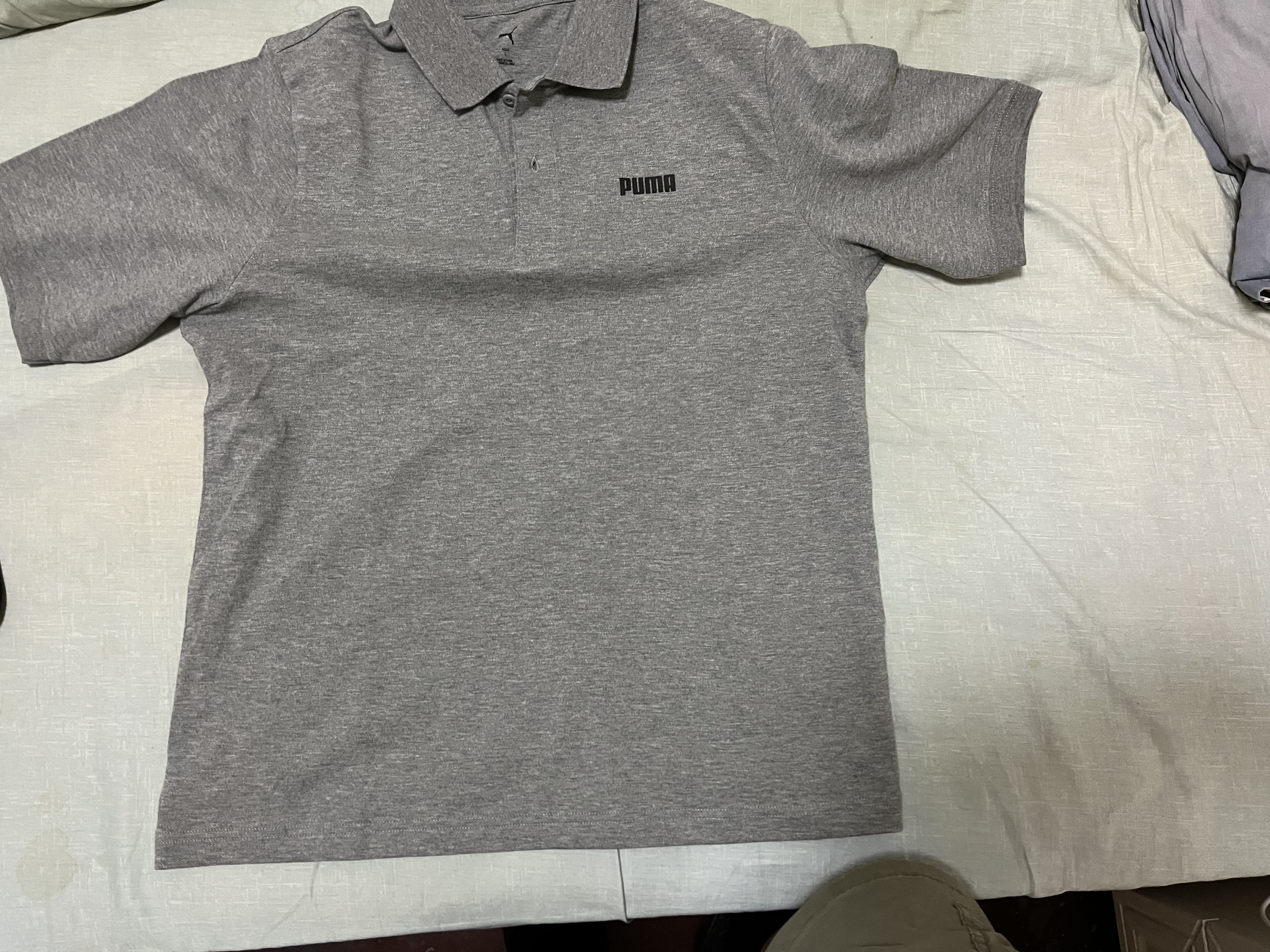 彪马（PUMA）商务黑色运动短袖T恤POLO衫男女夏季翻领上衣 690644 灰色-03 L (180/100A) 实拍图