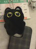 新款黑猫玩偶毛绒公仔挂件可爱猫咪包包挂饰情侣礼物ins学生礼物 黑色带珠链 10cm 实拍图