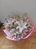 花艺湾鲜花同城配送玫瑰百合花束表白送女友老婆闺蜜生日礼物店 11朵粉玫瑰33朵粉百合花束 全国同城配送 留言送花日期 实拍图