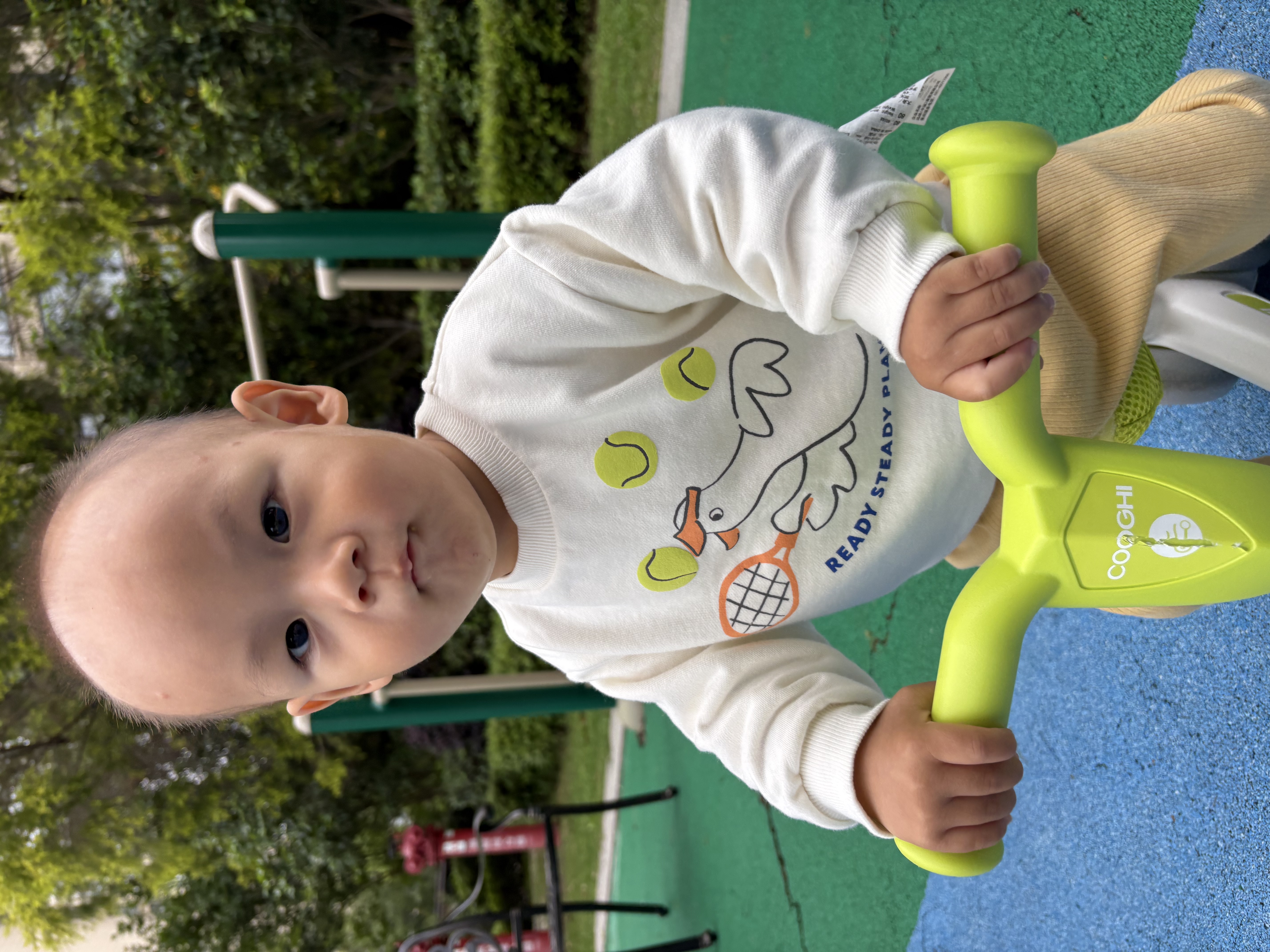 优衣库婴幼儿高弹力卫衣/长袖宝宝运动衫481895 01 乳白色 80 实拍图