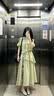 亿梵莎（YIFANSHA）连衣裙子女高级感2026年新款的漂亮法式气质海边度假不规则中长裙 绿色(无蕾丝无腰带) 均码 【可备注码数】 实拍图