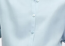 尚都比拉短袖雪纺衬衫女夏季休闲通勤职业衬衣百搭显瘦上衣 蓝色  XL  实拍图