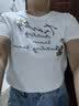 真维斯（Jeanswest）短袖t恤女夏季2026柔软纯棉正肩印花打底衫内搭上衣女白色短TXL 实拍图