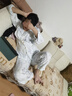 婧麒（JOYNCLEON）月子服夏薄款竹棉孕妇睡衣产后哺乳待产胸垫家居服 蓝L Jyz157092 实拍图