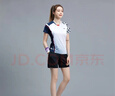 李宁（LI-NING）羽毛球服短袖套装夏季凉爽排球乒乓球打比赛运动服时尚专业透气 女子/白色上衣/黑色短裤 套装 2XL 实拍图