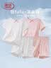 浪莎（LangSha）夏款莫代尔女童睡衣女孩空调服宝宝家居服荷叶套装 实拍图