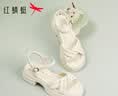 红蜻蜓休闲凉鞋女夏季新款不累脚高级感增高厚底女凉鞋WLK24253米色 36 实拍图
