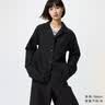 优衣库棉麻工装茄克女装男装/外套夹克通勤休闲百搭482273 486048 482273/09黑色 L 实拍图