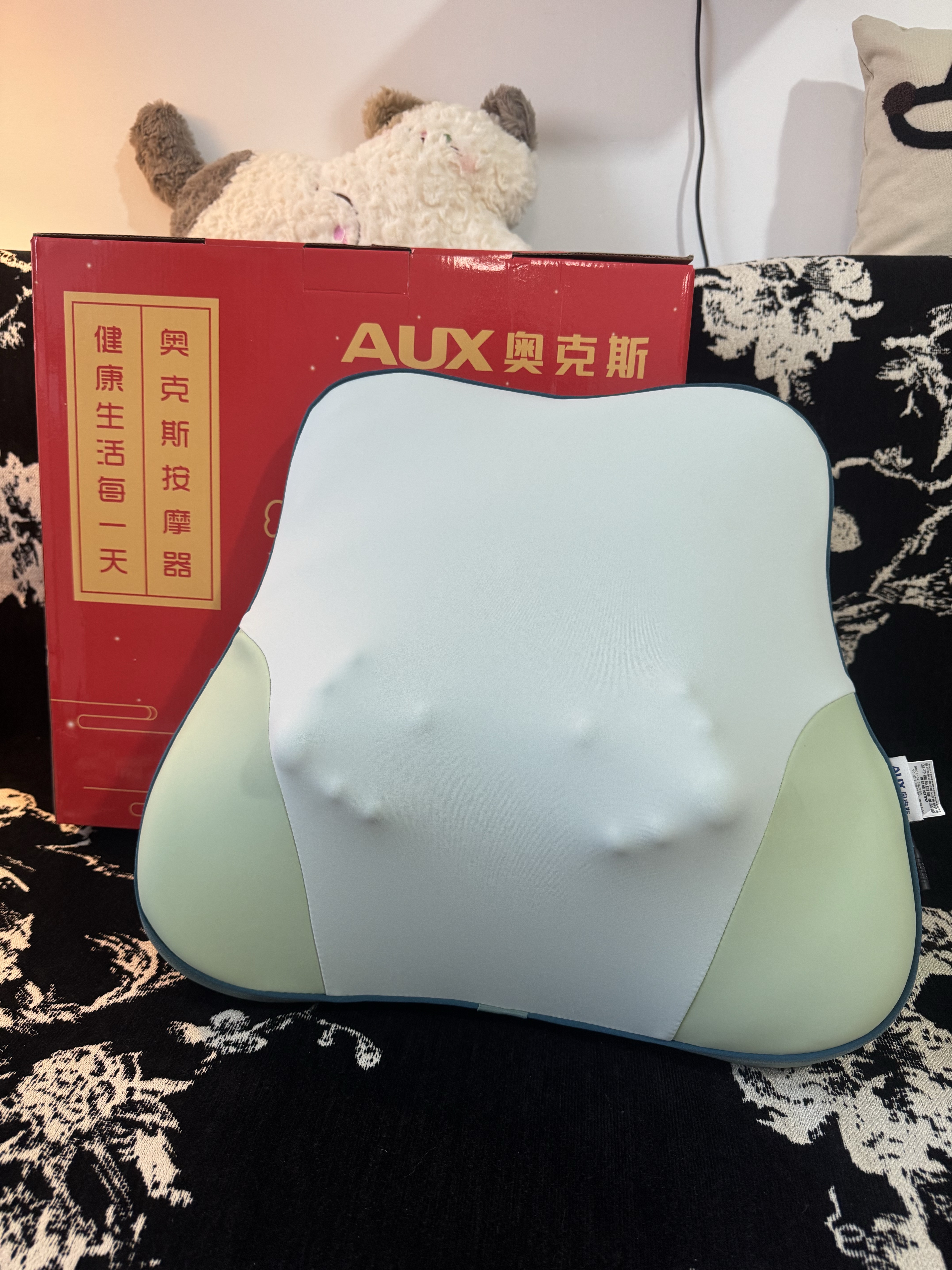 奥克斯（AUX）腰部按摩仪器 肩颈腰背部热敷 非腰肌劳损舒缓 生日礼物实用送男朋友老婆老公 【2026夏季轻薄透气款】+多功能仿真按摩+礼盒 实拍图
