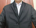 法蒙泽西服套装男士三件套商务职业正装小西装男结婚新郎上班修身外套男 黑色(西服+西裤+衬衫+大礼包) XL 【110-125斤】 实拍图